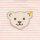 Steiff Baby Sweatanzug, 2-teilig - Homewear, Set, lang, gestreift, Teddy-Motiv Rosa/Weiß 74