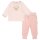 Steiff baby sweatsuit, 2-piece - homewear, set, long, striped, teddy motif Pink/White 74