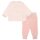 Steiff baby sweatsuit, 2-piece - homewear, set, long, striped, teddy motif Pink/White 74
