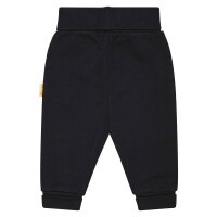 Steiff Baby jogging trousers - long, teddy motif, unisex, single-coloured Black 74