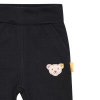 Steiff Baby Jogginghose - lang, Teddy-Motiv, unisex, einfarbig Schwarz 74