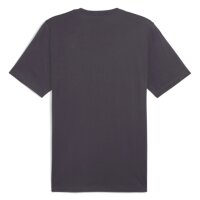 PUMA Mens T-Shirt - ESS+ Essentials 2 Col Logo Tee, round neck, short sleeve, uni Grey (Galactic) S (Small)