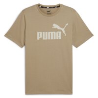 PUMA Herren T-Shirt - ESS Logo Tee, Rundhals, Baumwolle, uni Beige (Oak Branch) S