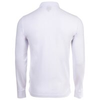 A|X ARMANI EXCHANGE Herren Langarm-Poloshirt - Knopfleiste, Pique, Cotton Stretch Weiß S