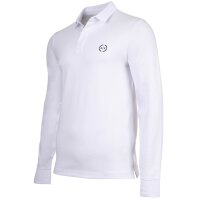 A|X ARMANI EXCHANGE Herren Langarm-Poloshirt - Knopfleiste, Pique, Cotton Stretch Weiß S