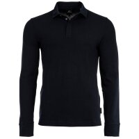 A|X ARMANI EXCHANGE Herren Langarm-Poloshirt - Knopfleiste, Pique, Cotton Stretch Marine S