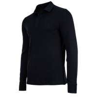 A|X ARMANI EXCHANGE Herren Langarm-Poloshirt - Knopfleiste, Pique, Cotton Stretch Marine S