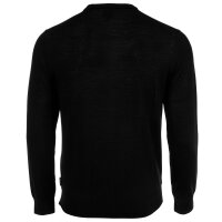 A|X ARMANI EXCHANGE mens knitted jumper - virgin wool, round neck, logo, plain Black 2XL (XX-Large)