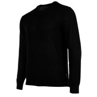 A|X ARMANI EXCHANGE mens knitted jumper - virgin wool, round neck, logo, plain Black 2XL (XX-Large)