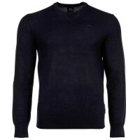 A|X ARMANI EXCHANGE mens knitted jumper - virgin wool, round neck, logo, plain Blue 2XL (XX-Large)