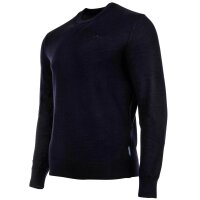 A|X ARMANI EXCHANGE mens knitted jumper - virgin wool, round neck, logo, plain Blue 2XL (XX-Large)