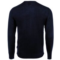 A|X ARMANI EXCHANGE mens knitted jumper - virgin wool, round neck, logo, plain Blue 2XL (XX-Large)