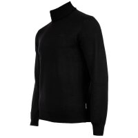 A|X ARMANI EXCHANGE mens knitted jumper - virgin wool, V-neck, logo, plain Black M (Medium)
