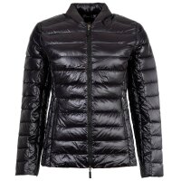 A|X ARMANI EXCHANGE Damen Daunenjacke - Steppjacke, Reißverschluss, Kapuze im Kragen Schwarz L