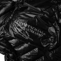 A|X ARMANI EXCHANGE womens down jacket - quilted jacket, zip fastening, hood in collar Black L (Large)