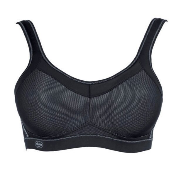 Anita Active Damen Sport-BH - Momentum, Cup-Größe B, Bustier, atmungsaktiv Schwarz 75B