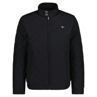 GANT Mens Quilted Jacket - QUILTED WINDCHEATER, Zip, Stand-up Collar, Logo Black 2XL (XX-Large)