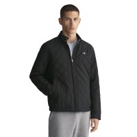GANT Mens Quilted Jacket - QUILTED WINDCHEATER, Zip, Stand-up Collar, Logo Black 2XL (XX-Large)