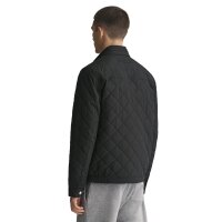 GANT Mens Quilted Jacket - QUILTED WINDCHEATER, Zip, Stand-up Collar, Logo Black 2XL (XX-Large)