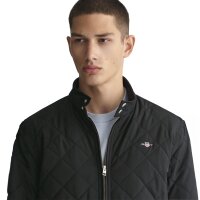 GANT Mens Quilted Jacket - QUILTED WINDCHEATER, Zip, Stand-up Collar, Logo Black 2XL (XX-Large)