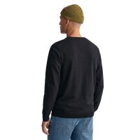 GANT Mens Pullover - CLASSIC COTTON V-NECK, knitted jumper, V-neck, cotton Black M (Medium)