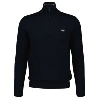 GANT Herren Pullover mit Zip-Kragen - CLASSIC COTTON HALF ZIP, Strickpullover, Baumwolle Blau M