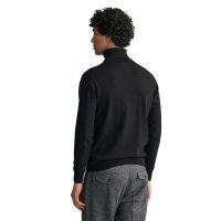 GANT Herren Pullover - CLASSIC COTTON ROLLERNECK, Strickpullover, Rollkragen, Baumwolle Schwarz M