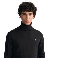 GANT Mens Pullover - CLASSIC COTTON ROLLERNECK, knitted jumper, turtleneck, cotton Black M (Medium)