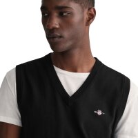 GANT Herren Pullunder V-Neck - CLASSIC COTTON SLIPOVER, Strickpullunder, Baumwolle Schwarz 5XL