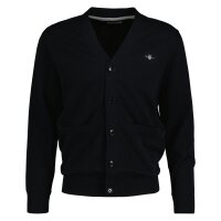 GANT Herren Strickjacke - CLASSIC COTTON V-CARDIGAN, Knopfleiste, V-Ausschnitt, Baumwolle Schwarz M