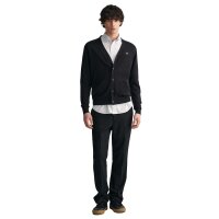 GANT Herren Strickjacke - CLASSIC COTTON V-CARDIGAN, Knopfleiste, V-Ausschnitt, Baumwolle Schwarz M