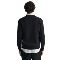 GANT Mens cardigan - CLASSIC COTTON V-CARDIGAN, button placket, V-neck, cotton Black M (Medium)