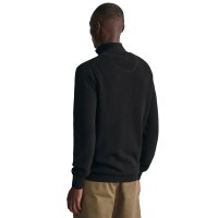 GANT Herren Pique-Strickpullover mit Zip-Kragen - COTTON PIQUE HALF ZIP, Baumwolle Schwarz 3XL