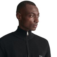 GANT Herren Pique-Strickpullover mit Zip-Kragen - COTTON PIQUE HALF ZIP, Baumwolle Schwarz 2XL