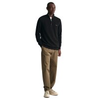 GANT Herren Pique-Strickpullover mit Zip-Kragen - COTTON PIQUE HALF ZIP, Baumwolle Schwarz 2XL