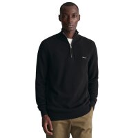 GANT mens pique knit jumper with zip collar - COTTON PIQUE HALF ZIP, cotton Black 2XL (XX-Large)