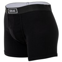 VERSACE Herren Boxershorts - RIBBED, Trunks, Stretch Cotton, Logo, einfarbig Schwarz S