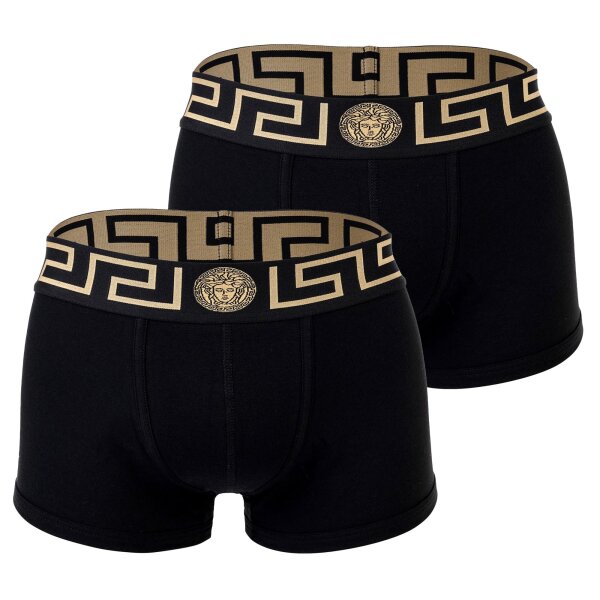 VERSACE Mens Boxer Shorts, 2 Pack - TOPEKA, Stretch Cotton, one coloured Black L (Large)
