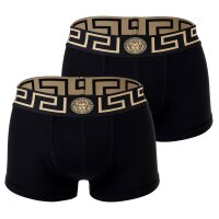 VERSACE Mens Boxer Shorts, 2 Pack - TOPEKA, Stretch Cotton, one coloured Black L (Large)