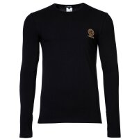 VERSACE Herren Langarmshirt, 2er Pack - TOPEKA, Longsleeve, Rundhals, Organic Cotton, Bi-Stretch Schwarz M