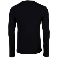 VERSACE Mens Long Sleeve Shirt, 2 Pack - TOPEKA, Long Sleeve, Round Neck, Organic Cotton, Bi-Stretch Black M (Medium)