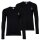 VERSACE Mens Long Sleeve Shirt, 2 Pack - TOPEKA, Long Sleeve, Round Neck, Organic Cotton, Bi-Stretch Black M (Medium)