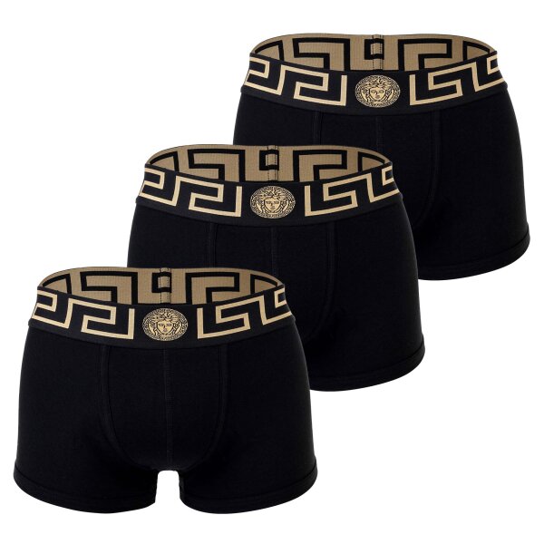 VERSACE Herren Trunks, 3er Pack - TOPEKA, Baumwolle, einfarbig Schwarz S