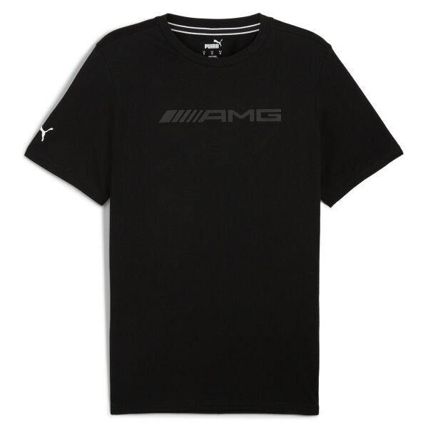 PUMA Mens T-Shirt - AMG Logo Tee, motorsport, short sleeve, logo print, cotton Black 2XL (XX-Large)