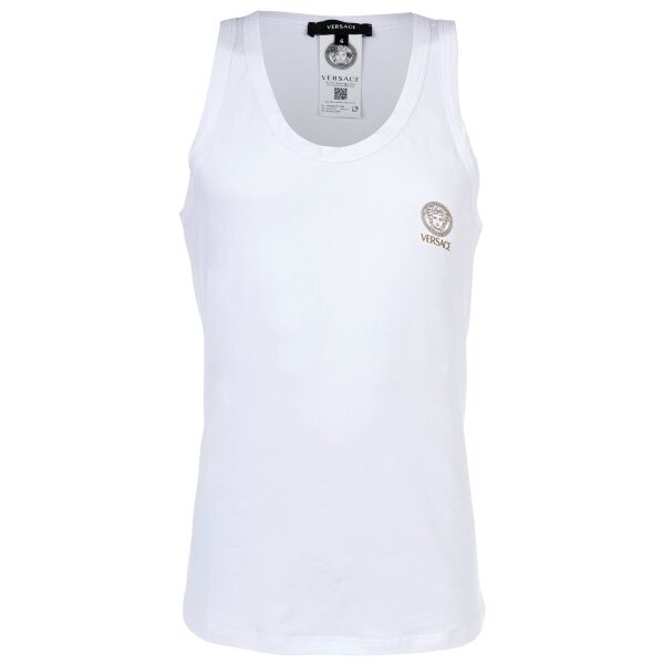 VERSACE Herren Tank Top - TOPEKA, Unterhemd, Rundhals, Stretch Cotton, einfarbig Weiß S