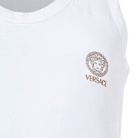 VERSACE Mens Tank Top - TOPEKA, Undershirt, Round Neck, Stretch Cotton, Solid Color White S (Small)