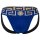 VERSACE Mens Jockstrap - Jocks, Tanga Briefs, Stretch Cotton Blue/Black XL (X-Large)