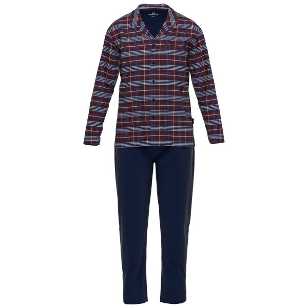 GÖTZBURG mens pyjamas - long, cotton, pattern Red/Blue L (Large)