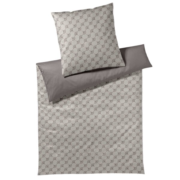 JOOP! bed linen 2 pieces - Cornflower Double, Comfort-Satin, Cotton, Jacquard Taupe 155x220cm