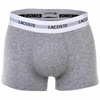 LACOSTE Herren Boxershorts, 3er Pack - Trunks, Cotton Stretch, Logobund Schwarz/Weiß/Grau M